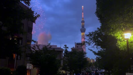 fireworks over tokyo skytree