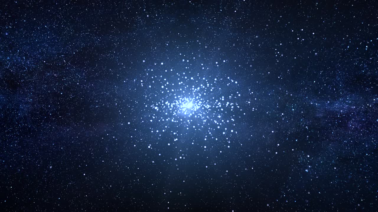 Glowing deep space traveling nebula with stars infinite universe and starry night science rotation