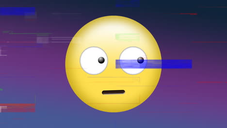 cara con ojos enrollados emoji y ruido de píxeles