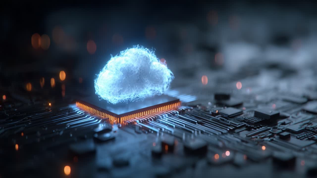 Visualizing the Intersection of Cloud Technology and Digital Circuitry: A Glimpse into Future Computing Innovations Featuring Luminescent Cloud Concepts