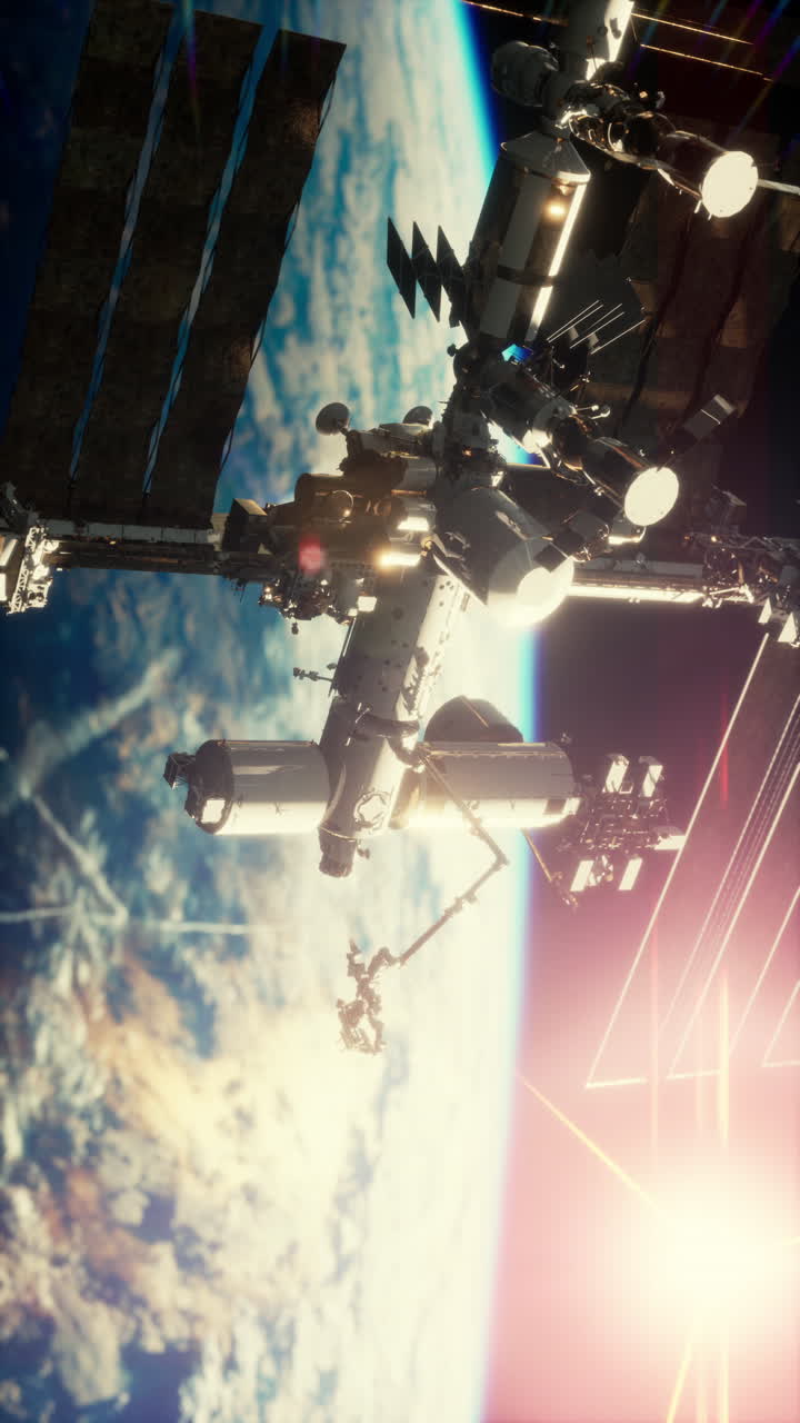 estación espacial internacional en órbita alrededor de la tierra