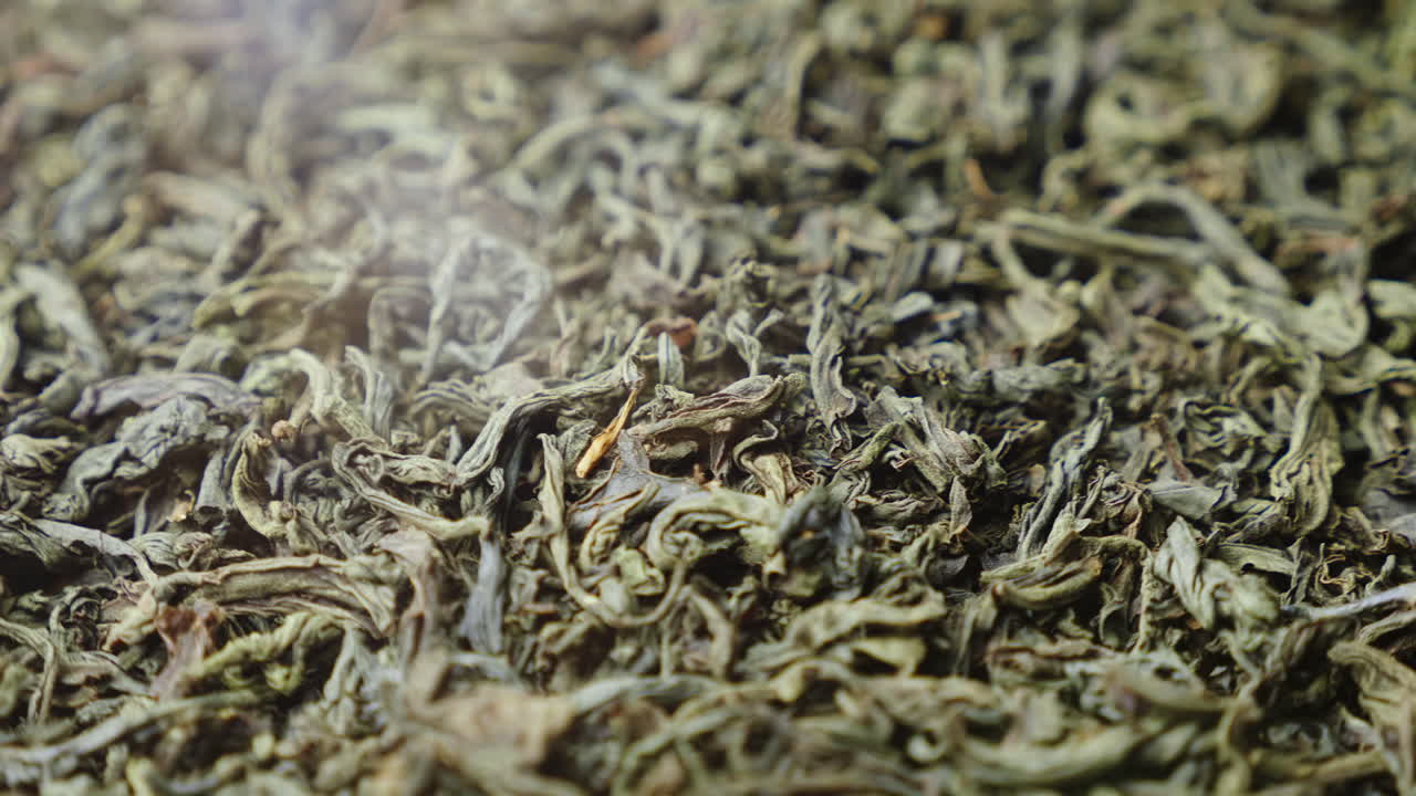 마른 큰 잎 홍차 4k 비디오의 잎