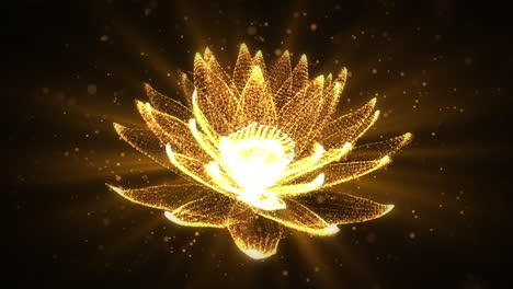 3D-Abstrakter-Hintergrund-Goldene-Lotuslilienblume