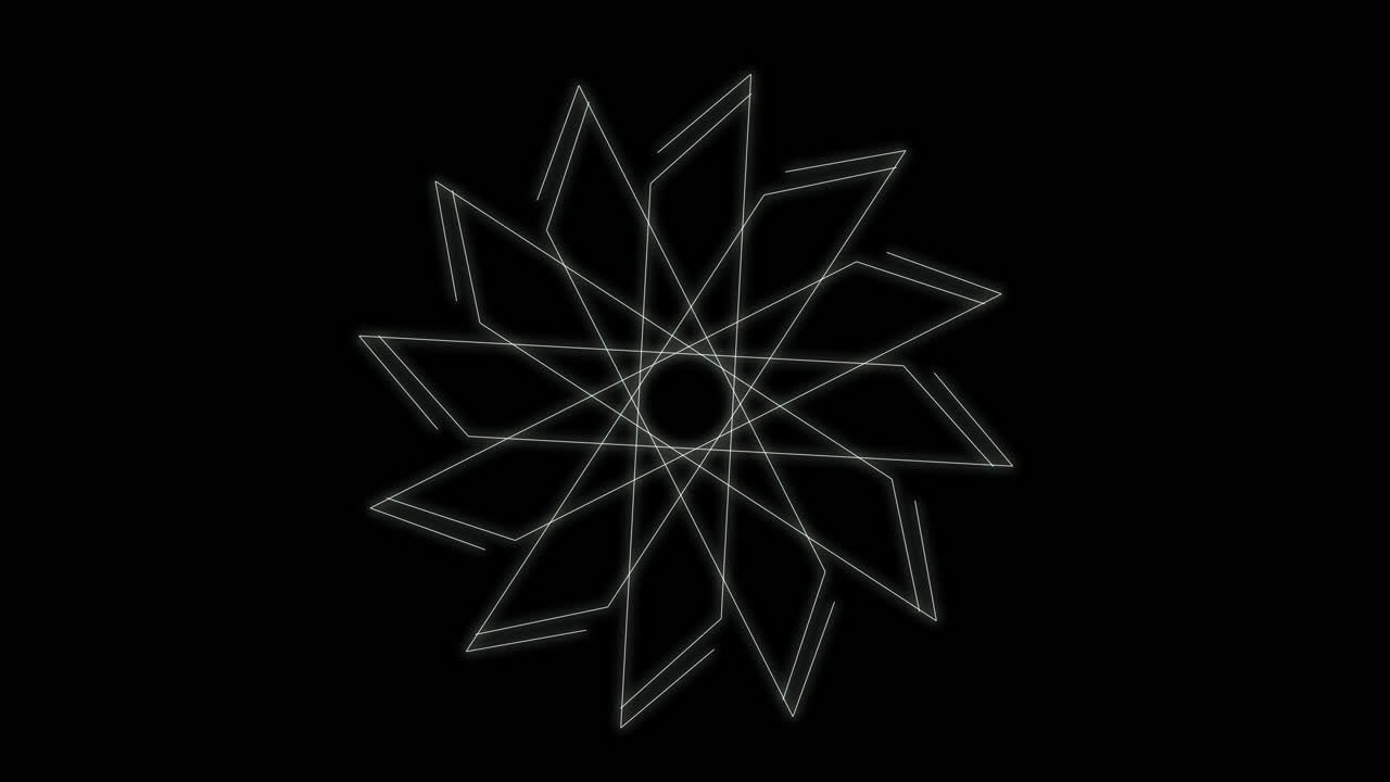 Geometric Spirograph watch dial display icon on black screen overlay