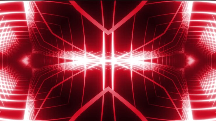 Abstract Red Neon Tunnel Visual Effects