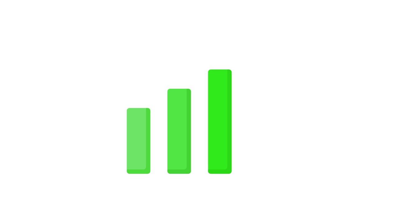 Animated Green Signal Strength Bars on White Background