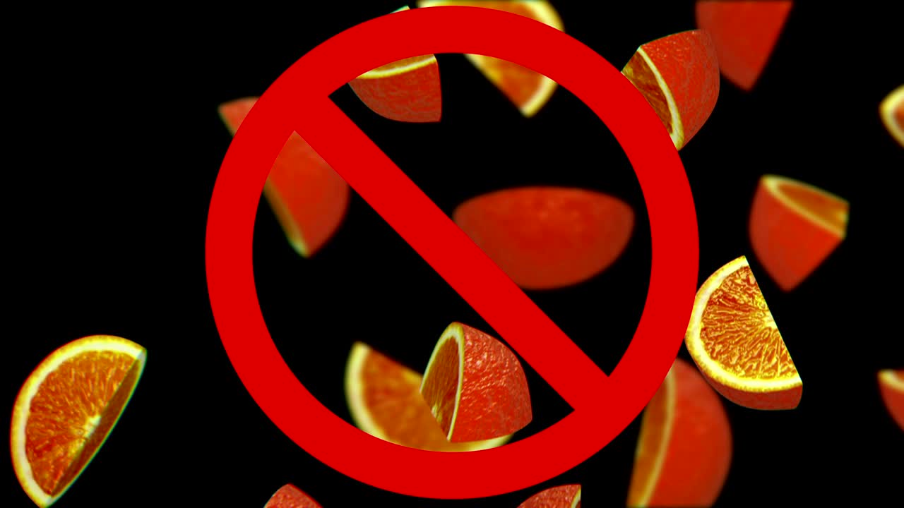 금지 표지판 에 있는 오렌지