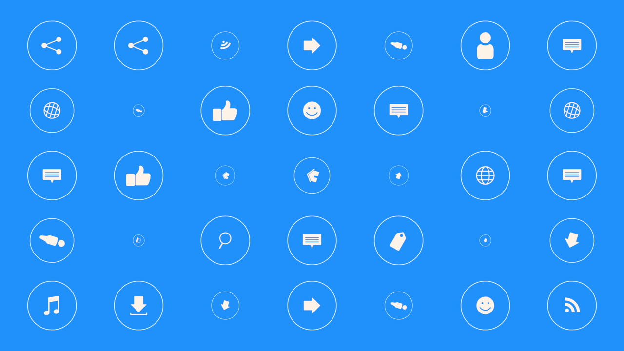 iconos de red de movimiento en un fondo simple