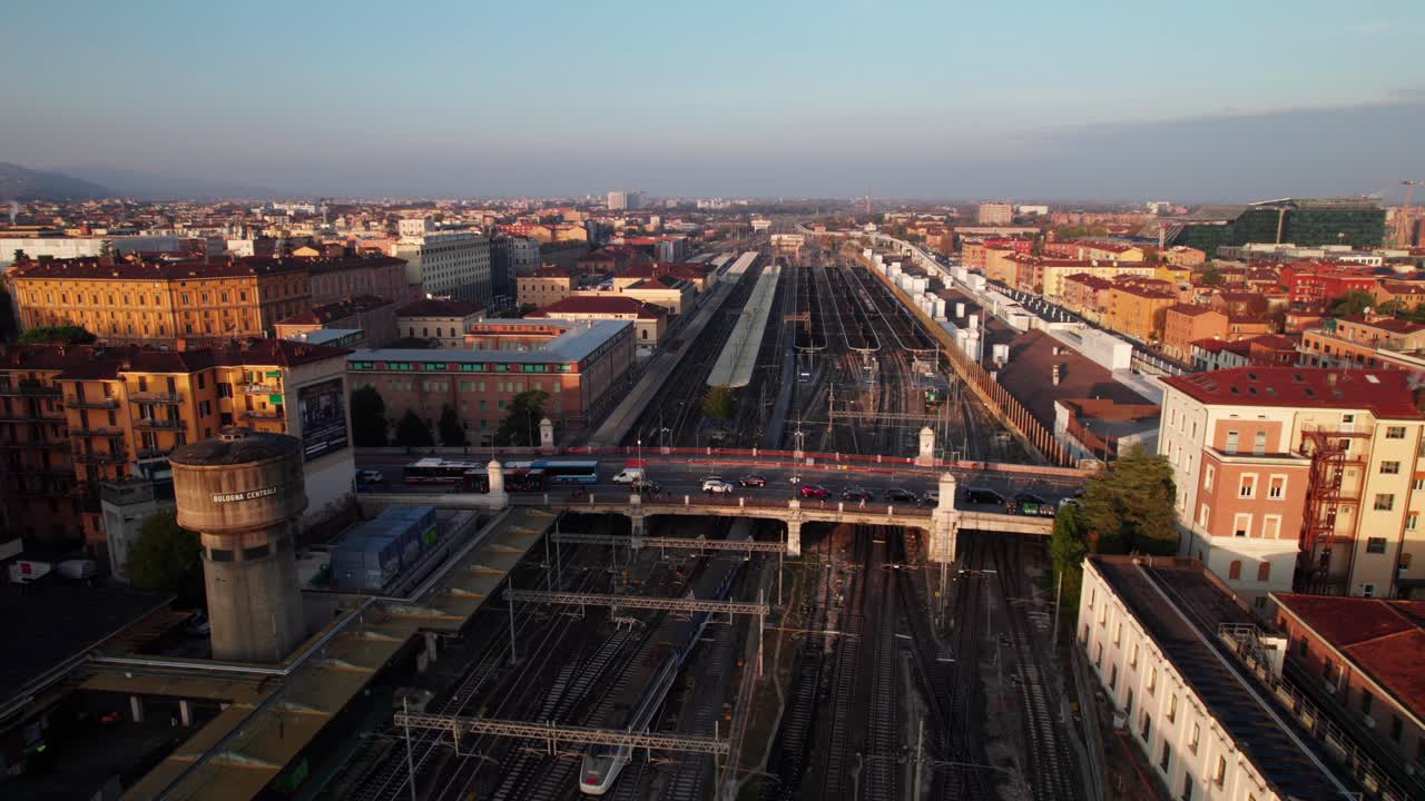 Bologna Centrale Rail Station, 4K drone footage