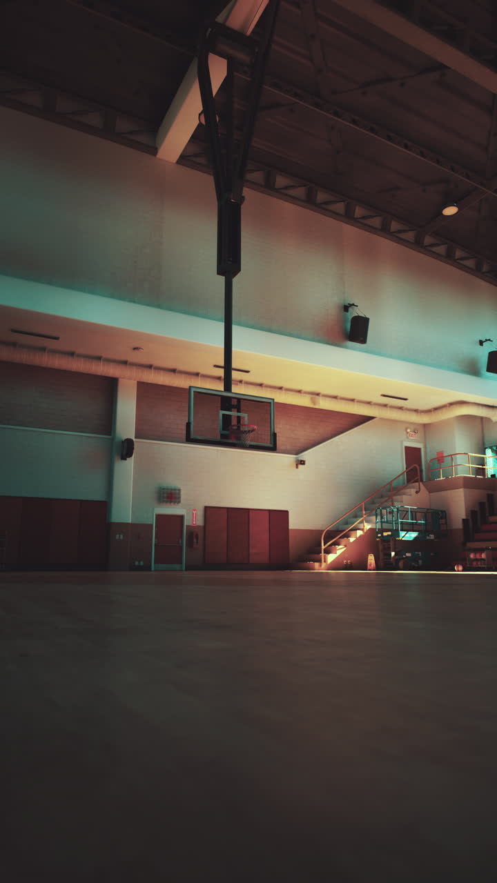 una cancha de baloncesto vacía.