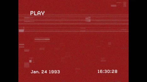 Animation-of-play-digital-interface-recording-on-screen-on-red-background