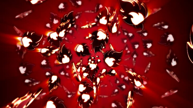 Flame, Flammable Danger Symbols Animation, Rendering, Background, Loop