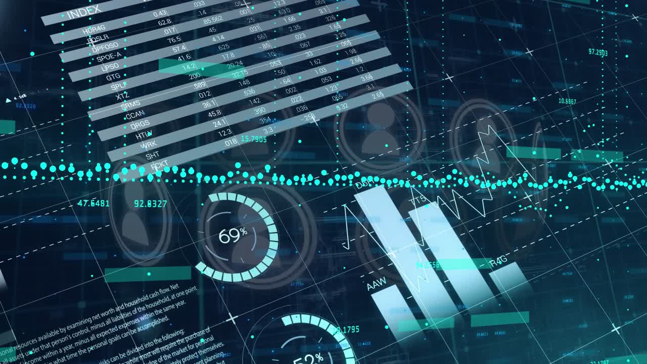 Animation of data processing over media icons