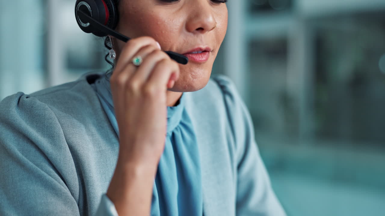 Businesswoman in a call center