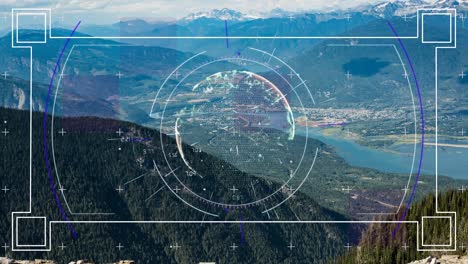 animation of scope scanning and data processing over landscape