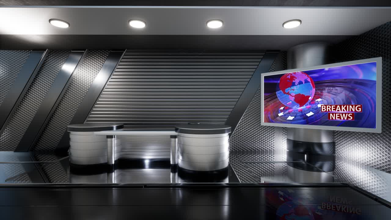 3d 가상 뉴스 스튜디오 배경 루프