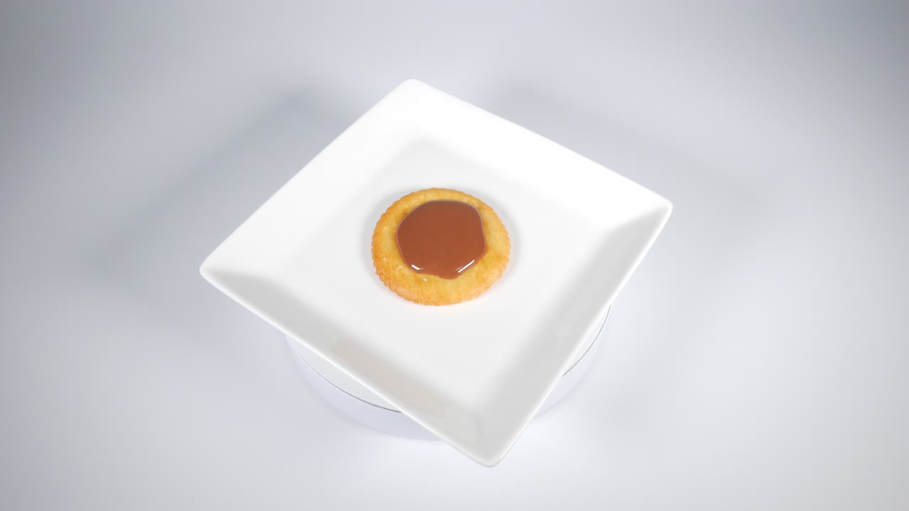 초콜릿과 함께 둥근 크래커