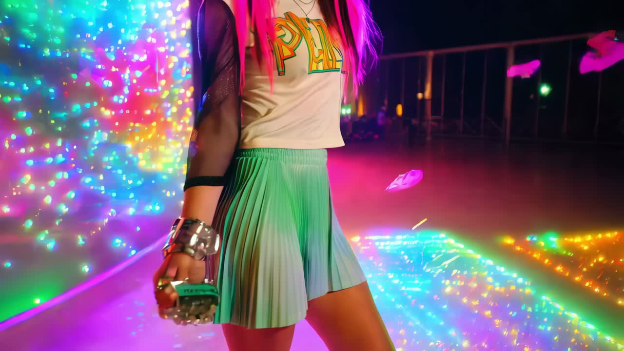 mujer elegante en una fiesta nocturna