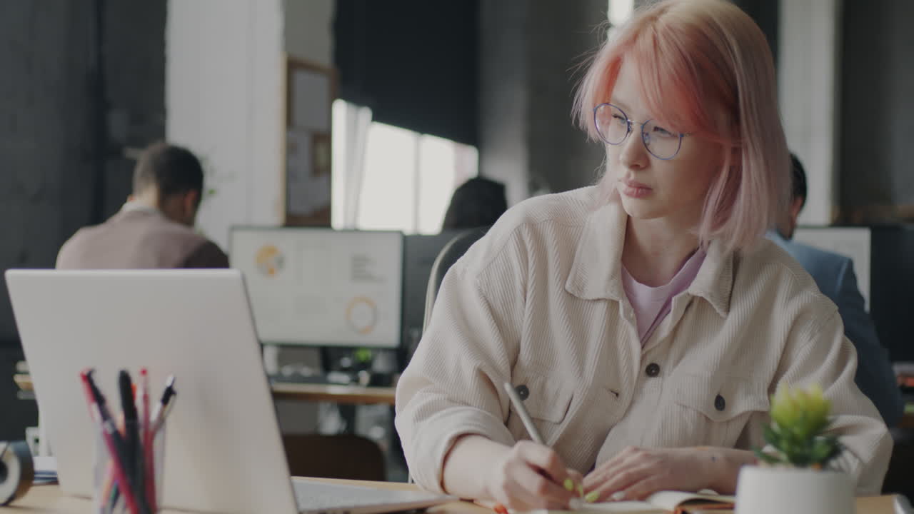 Woman working in a modern office