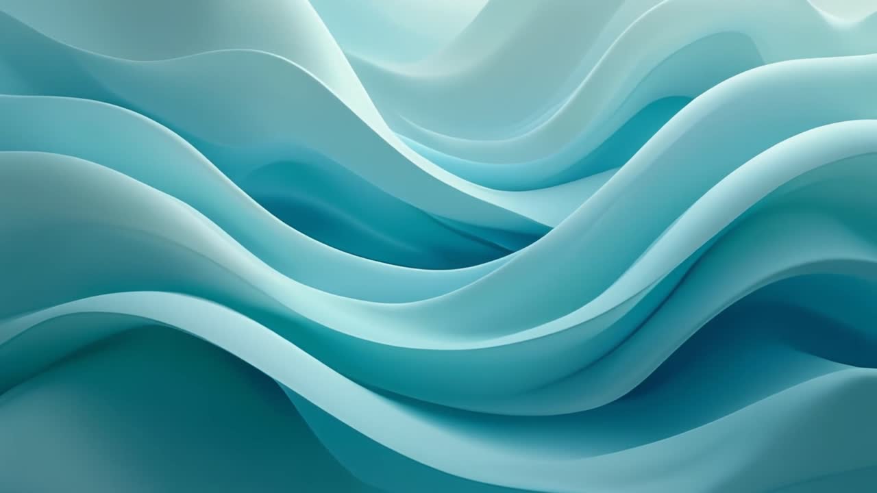 Fluid Abstract Blue and Turquoise Waves Motion Background