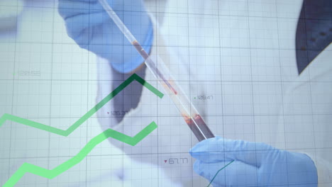 Animation-Von-Schwebenden-Diagrammen-Und-Datenverarbeitung-über-ärztliche-Untersuchungsproben