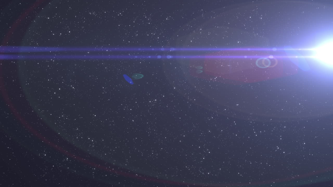 빛나는 보라색 반점이 밤하늘에서  ⁇ 박이고 있습니다.