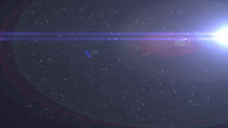 glowing purple spot of light flickering in the night sky