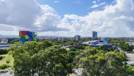 vibrant skyline view with lush greenery