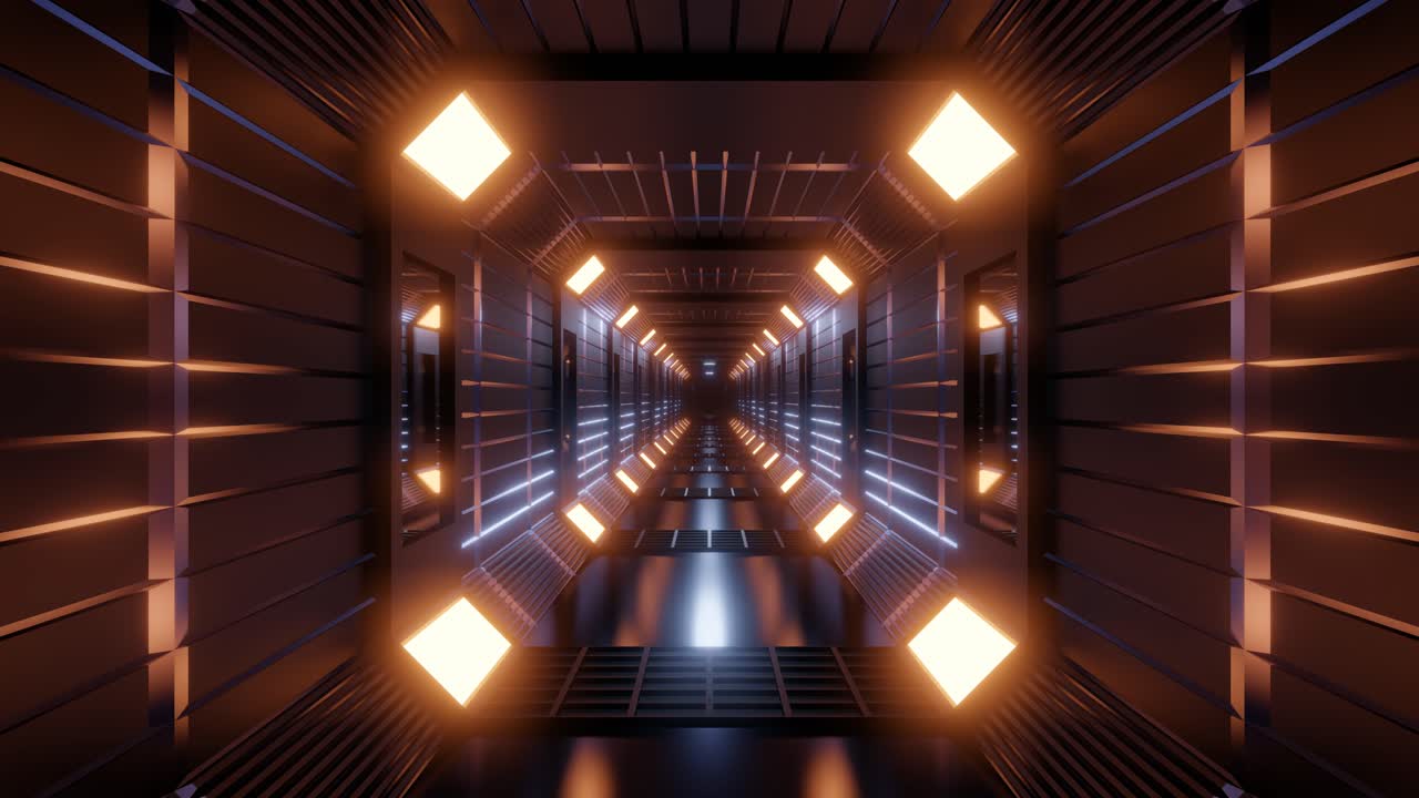 black space tunnel with color changing lights (vjloop) in 4k and 60fps