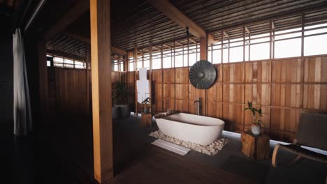 luxurious maldivian large wooden private apartment with huge bathtub ready for some quests