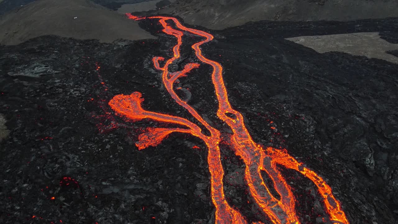 Lava Flow from a Volcano in Iceland