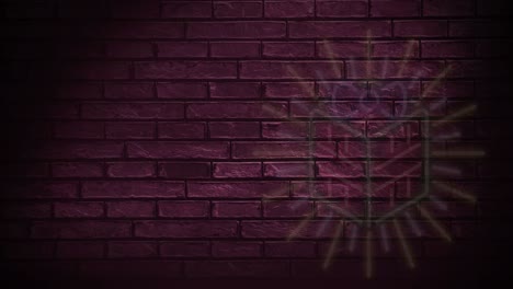 animación de neón regalo de navidad sobre la pared