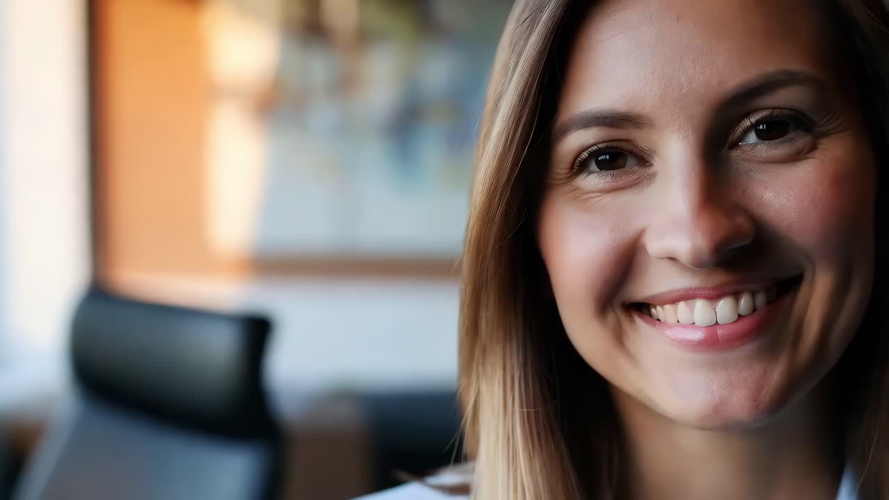 retrato de mujer sonriente en la oficina