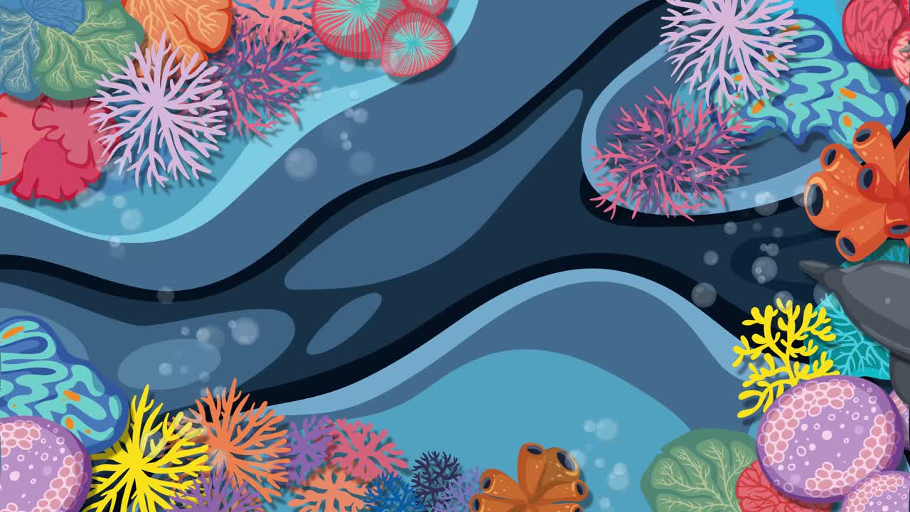 Marine life exploring vibrant coral reef ecosystem