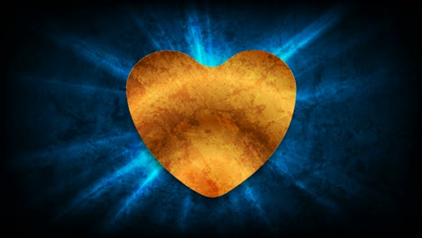 grunge st valentines day motion background with golden heart