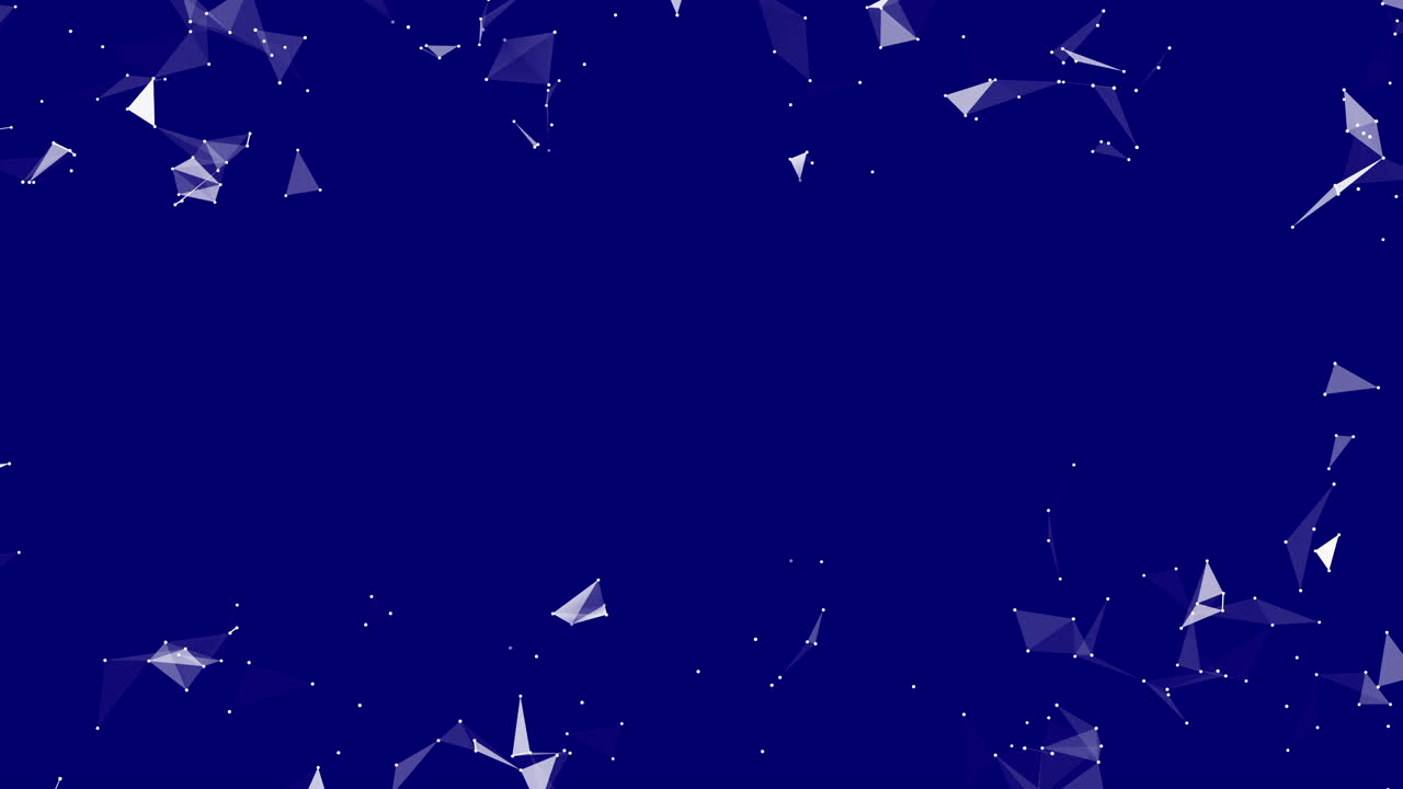 블루 스크린에 디지털 신경총 데이터 네트워크 링을 통해 날아다니는 3d 추상 신경총 입자_jp