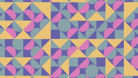 azulejos geométricos en patrón animado de bucle sin costuras abstracto. mosaico geométrico abstracto con elementos muy peri violeta. fondo gráfico de movimiento sin fin en un diseño plano