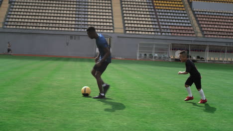soccer practice in stadium