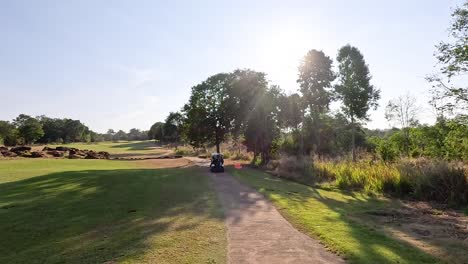 golf course with golf cart