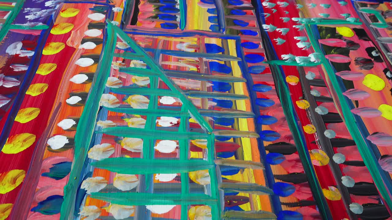 Dibujo abstracto pintado con gouache