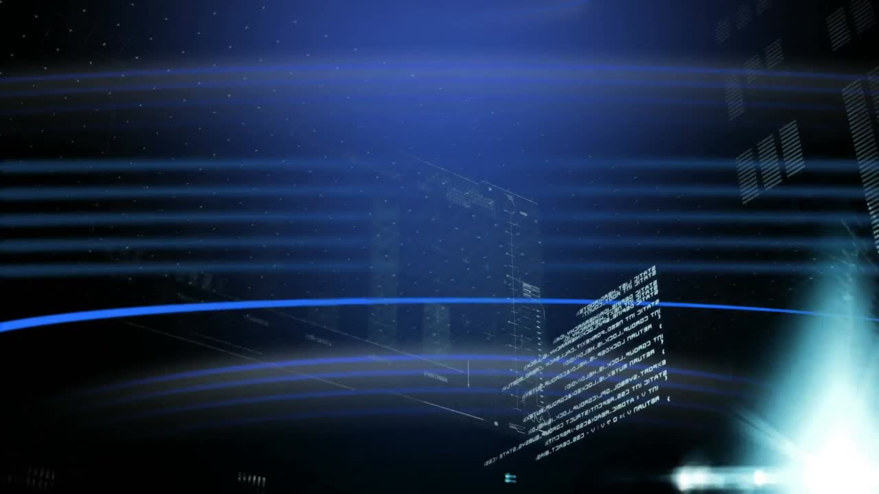 Screen filled with codes and graphs