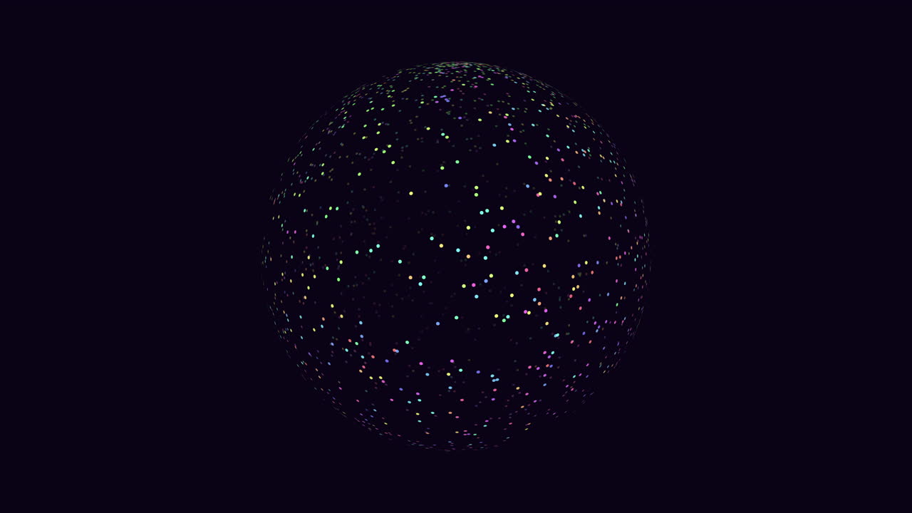 boule futuriste avec des points sur dégradé noir