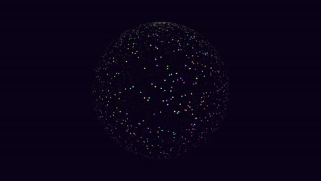 futuristic ball with dots on black gradient