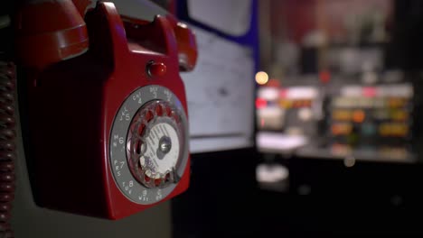 vintage red phone in backstage