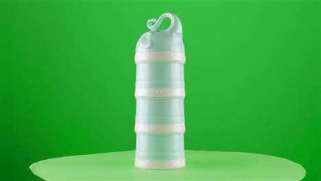 baby formula milk dispenser dosis dosifier elephant shape in a turntable with green screen for background removal 3d