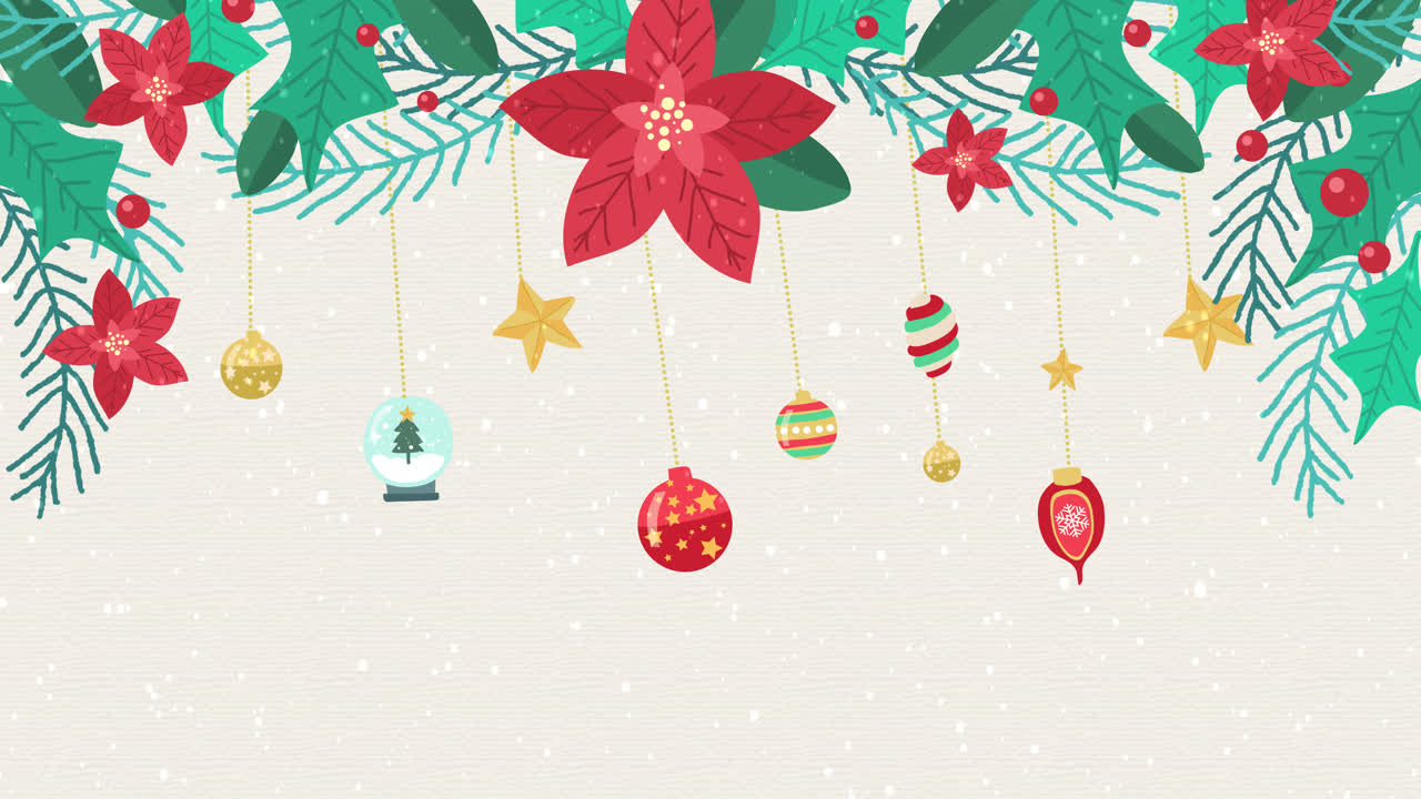 포인세티아, 홀리, 장식품, 별 들 을 가진 크리스마스 장식 경계