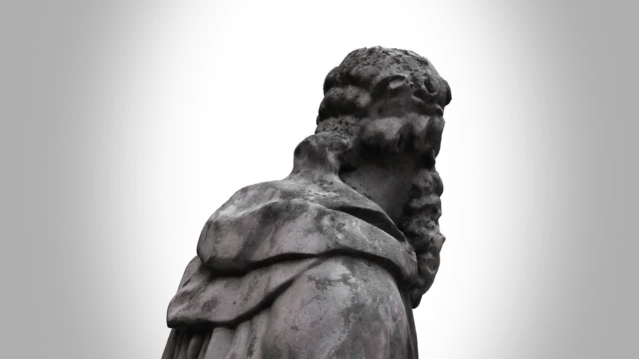 san benedicto de nursia - bucle de rotación - cabeza de detalle