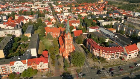 church of the sacred heart of jesus catholic church in elk city, neo gothic buildings architecture, aerial view