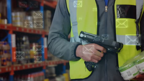 warehouse worker scanning a product