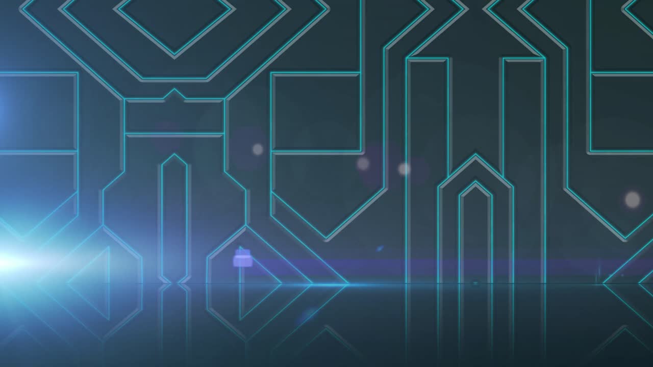 animación de líneas digitales azules con luz brillante sobre fondo azul